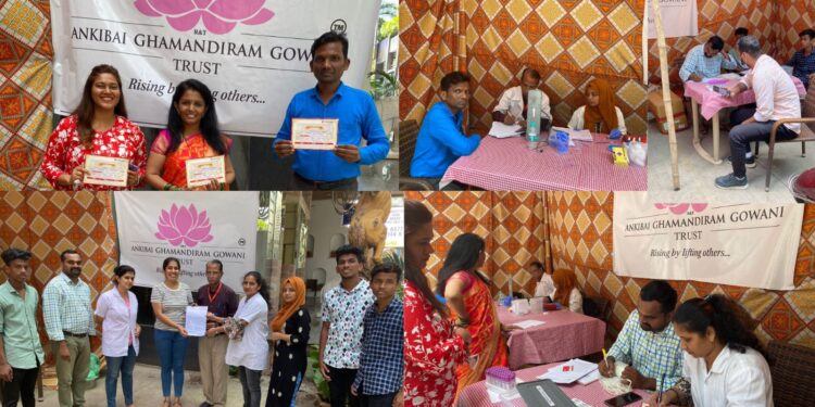 "Ankibai Ghamandiram Gowani Trust by leading Social Activist Nidarshana Gowani conducts Blood Donation camp at the Kamala Mills Compound"