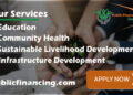 Public Financing India, Consulting & Advisory organization, public relations and engagements, Education, Community Health, Sustainable Livelihood Development, Infrastructure Development,