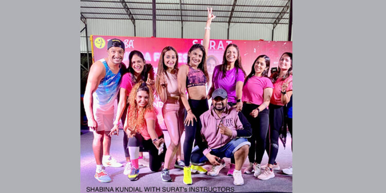 ZUMBA FITNESS EVENT with Bigg Boss Fame 16 Shabina Kundial was organised at BB Club near VIP ROAD in Surat