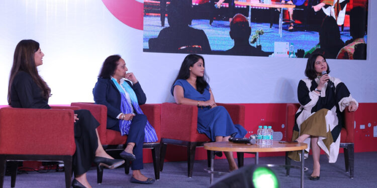 Speakers at a panel discussion at the Digital Women Awards 2022